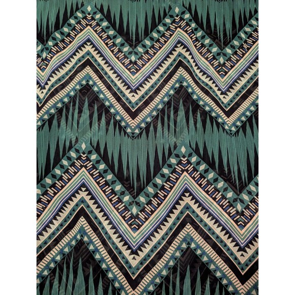 Women's Chevron Boho Print Sheer Maxi Skirt Stretch Waist Size 6 - Picture 2 of 12